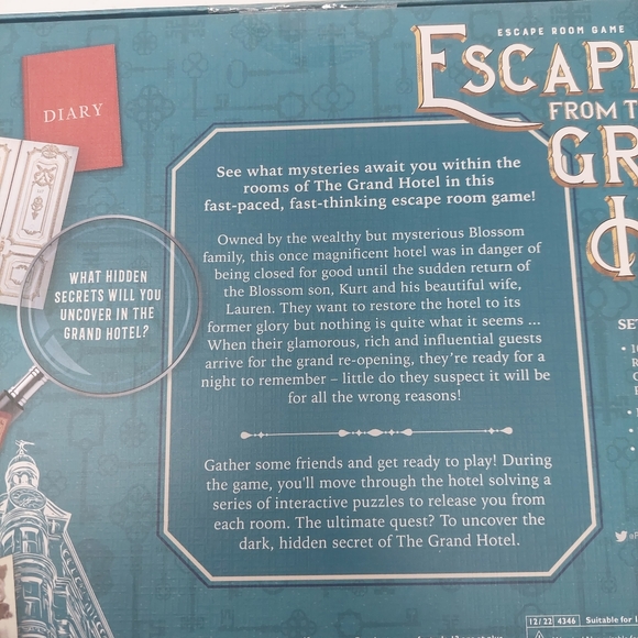 Escape From Grand Hotel Mystery Interactive Family Fun Puzzle Board Game Murder - Picture 5 of 12